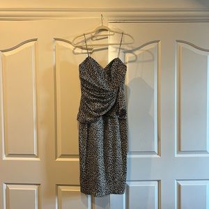 Vintage Silks faux wrap black and white dress